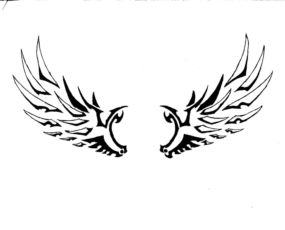 Free Easy To Draw Wings Clipart Printable Tattoo Stencil