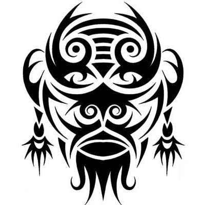 Premium Vector  Samurai mask traditional totem symbol black tattoo in  samoan style black and white color flat style vector