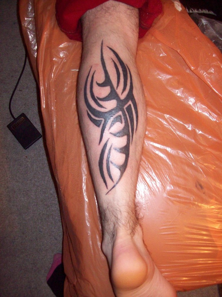 Tattoo uploaded by Raymond Scarborough  Mens Polynesian calf tribal tattoo   Tattoodo
