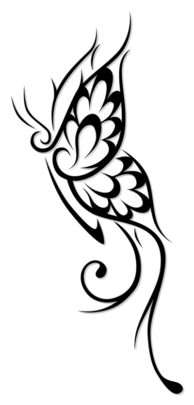 Tribal Butterfly with Wings Design Temporary Waterproof Tattoo For Men and  Women