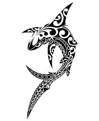 Tribal shark  Skeleton tattoos Shark tattoos Tribal shark