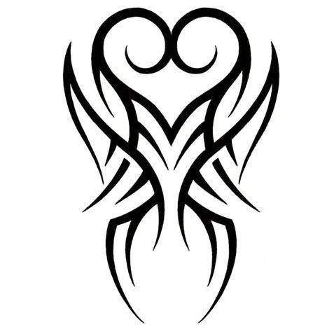 V+L heart (Love, bond) heartigram letters original tribal tattoo