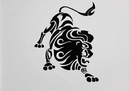 tribal zodiac leo tattoo