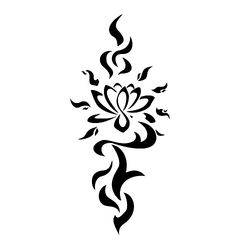 tribal lotus flower outline