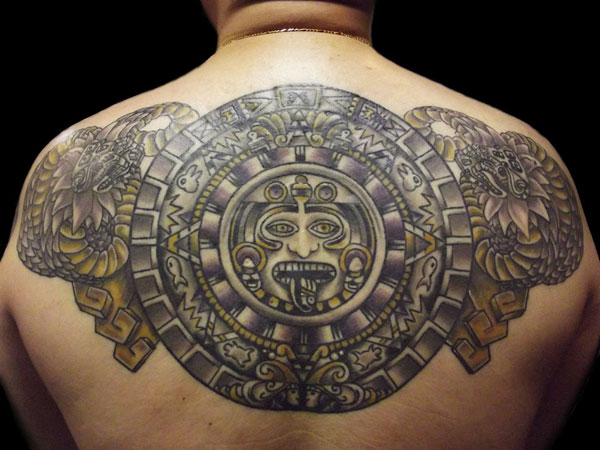 COLOR PHOTO F_1067 VIEW OF LARGE MAYAN TATTOO ON ARM | eBay