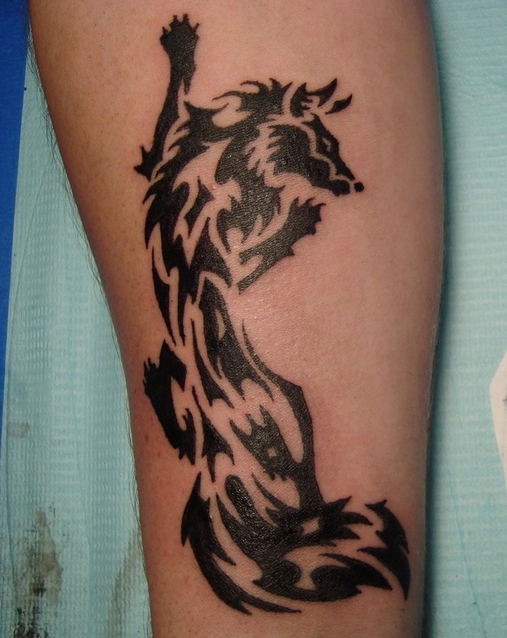 tribal kitsune tattoo
