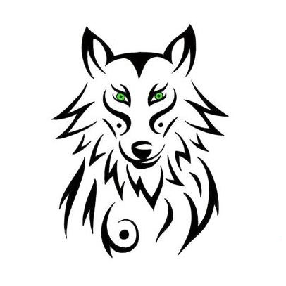 simple tribal wolf tattoos